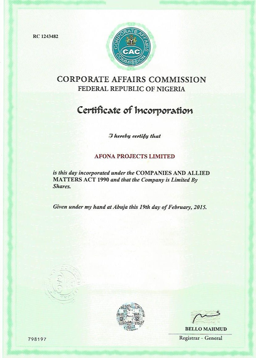 Certificate